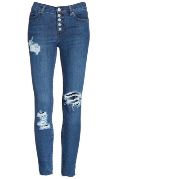 Free People Destroyed Reagan Crop Jeans - Picture 8 of 8